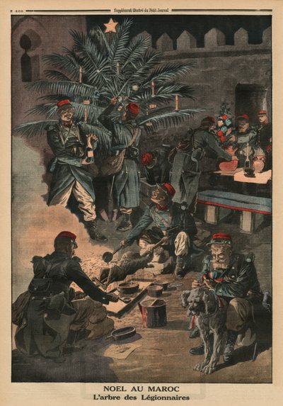 Weihnachten in Marokko, der Weihnachtsbaum der Legionäre, Titelbildillustration aus 